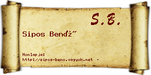 Sipos Benő névjegykártya