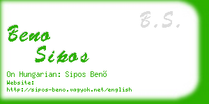 beno sipos business card